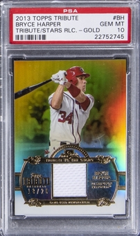2013 Topps Tribute "Tribute to the Stars" Relic Gold #BH Bryce Harper Jersey Card (#18/25) - PSA GEM MT 10